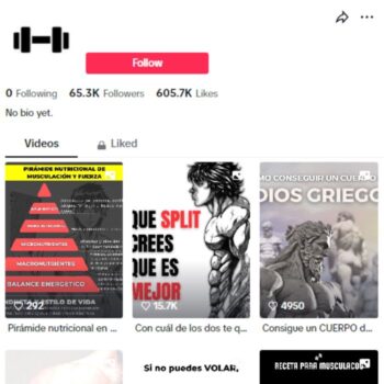 65K Bodybuilding Fitness TikTok Account for sale
