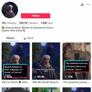500k Religious Islamic Tiktok Account for sale