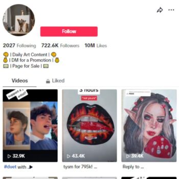 720K Art Drawing TikTok Account for sale
