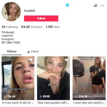 84k Verified Influencer Fan TikTok Account for sale