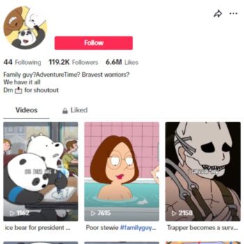 115k Family Guy Clips Tiktok Account for sale