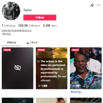 135K Boxing Mike Tyson TikTok Account for sale