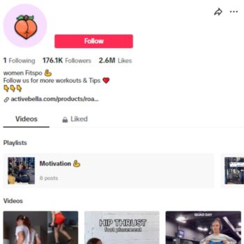175K Women's Fitness TikTok Account for sale