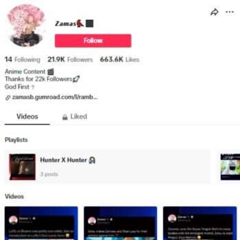20K Anime TikTok Account for sale