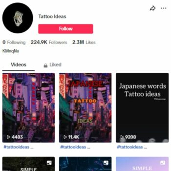220K Tattoo Art TikTok Account for sale