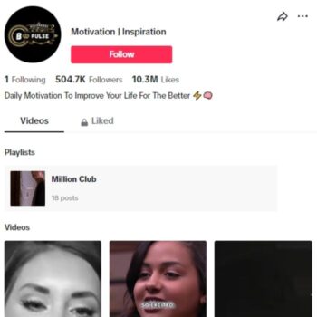 500K Success Motivation Tiktok Account for sale