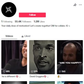 55k Success Motivation Tiktok Account for sale