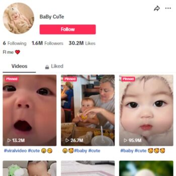 1.6M Cute Babies TikTok Account for sale