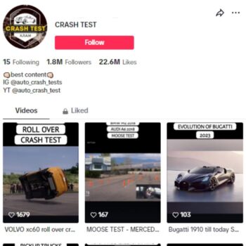 1.8M Cars Automotive Tiktok Account for sale
