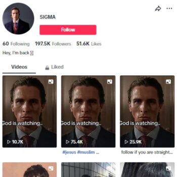 190K Sigma Motivation Tiktok Account for sale