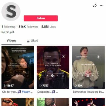 310K Songs Lyrics Tiktok Account for sale