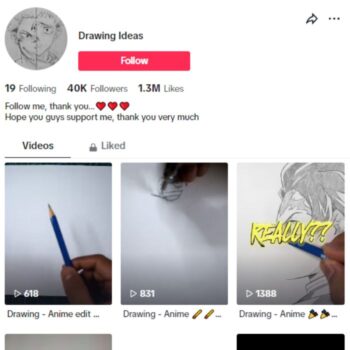 40K Anime Art Drawing TikTok Account for sale