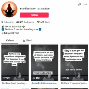 40K Manifestation Quotes TikTok Account for sale