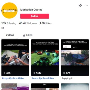 45K Motivation Quotes Tiktok Account for sale
