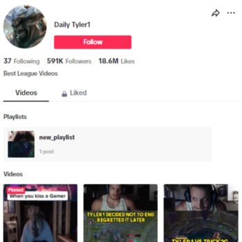 590k League of Legends Gaming TikTok Account for sale