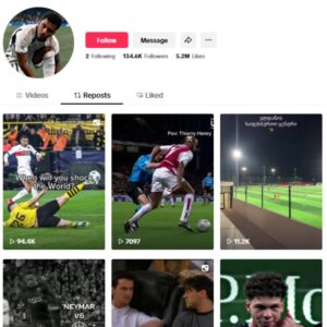 130K Football TikTok Account for sale