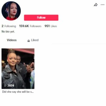 155k Rihanna Music TikTok Account for sale