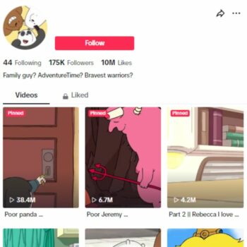 175k Cartoon Movies Clips Tiktok Account for sale