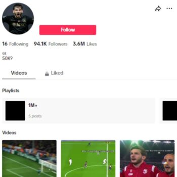 90K Sports Football TikTok Account for sale