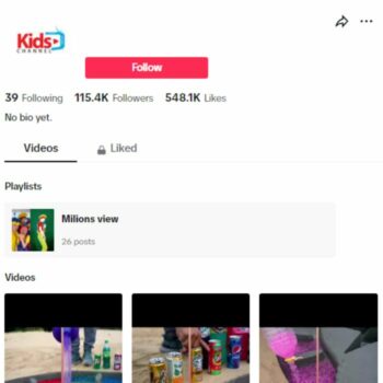 110K Kids Reaction TikTok Account for sale
