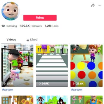 185k Children Cartoon Tiktok Account for sale