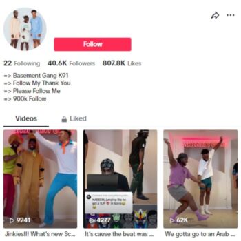 40k Entertainment Dance Tiktok Account for sale