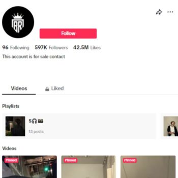 590k Influencer TikTok Account for sale