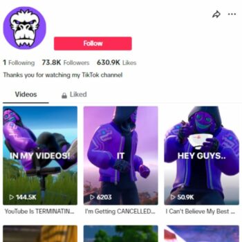 70k Gaming Fortnite TikTok Account for sale