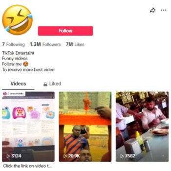 1.3M Viral Funny Videos TikTok Account for sale