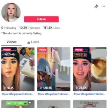 10K Girl Reaction Tiktok Account for sale