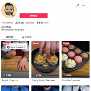 200K Food Cooking TikTok Account for sale