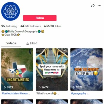 34k Geography Educational Tiktok Account for sale