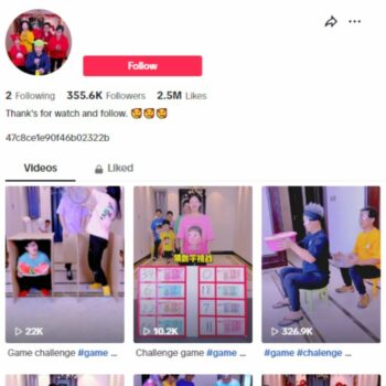 350K Family Challenges TikTok Account for sale
