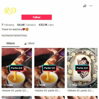 40K Cooking Food TikTok Account for sale
