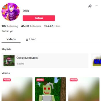 45K Minecraft Gaming TikTok Account for sale