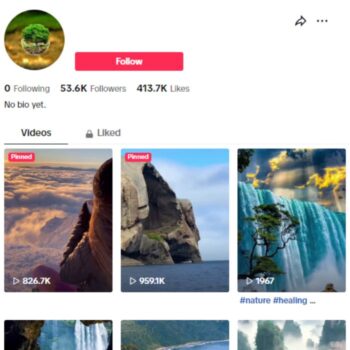 50K Travel Nature TikTok Account for sale