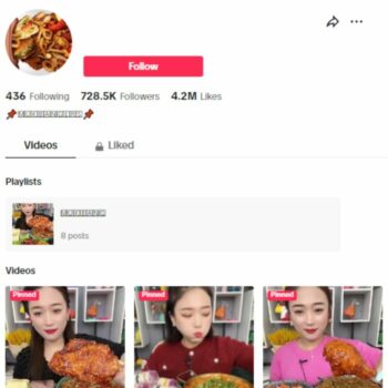 700K Food Eating Review TikTok Account for sale