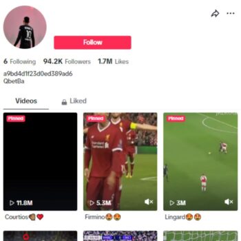 90K Sports Football TikTok Account for sale
