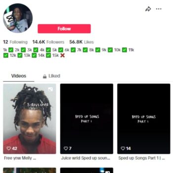 14K Music Rapper Tiktok Account for sale