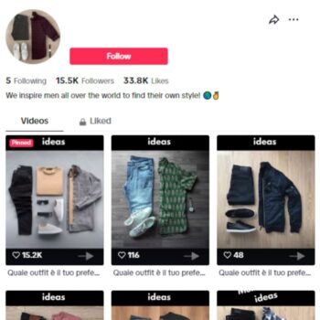 15K Men's Outfits Fashion TikTok Account for sale