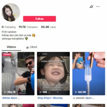 19K Girl Reaction Tiktok Account for sale
