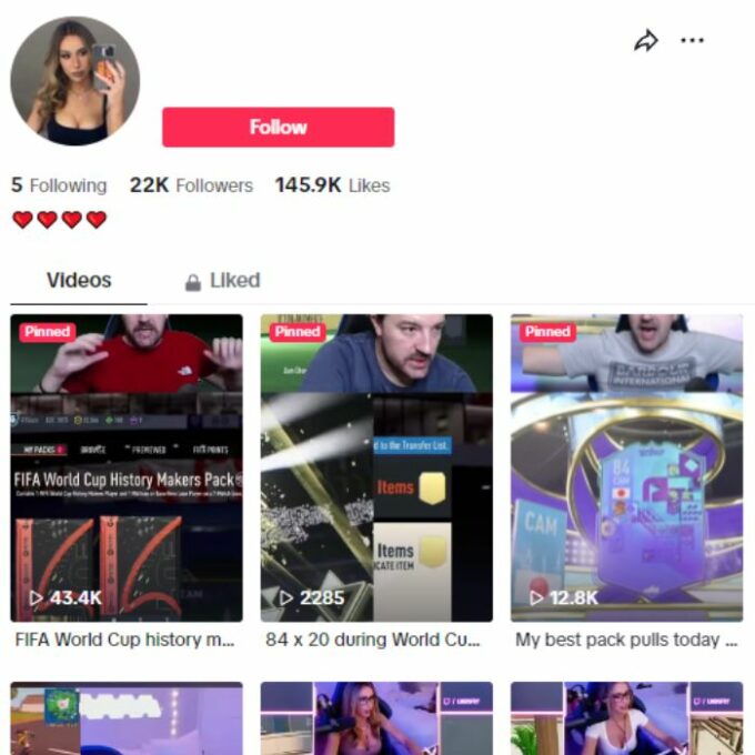 20K Gaming Clips TikTok Account for sale
