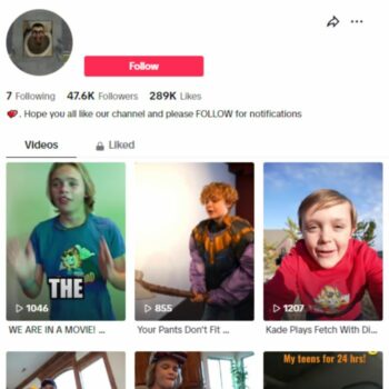 45K Family Vlog Clips Tiktok Account for sale