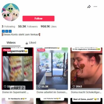 50K Obese Lifestyle TikTok Account for sale