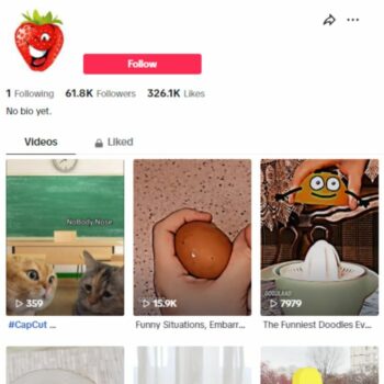 60K Cartoon Animation Tiktok Account for sale