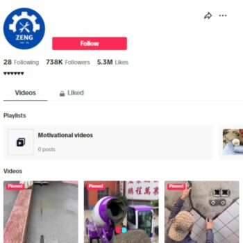 730K Construction Excavators Tiktok Account for sale