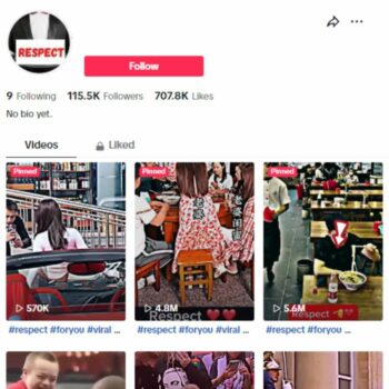 110K Entertainment Respect Tiktok Account