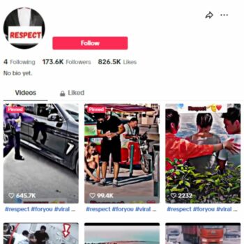 170K Entertainment Respect Tiktok Account for sale