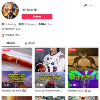 1K Fun Facts Tiktok Account for sale