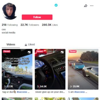 20K Luxury Lifestyle Verified Tiktok Account for sale